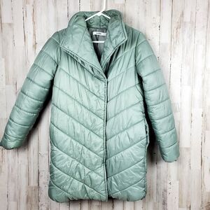 Just Fab Shiny Puffer Jacket Mint Green Size Small
